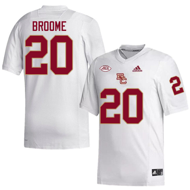 Boston College Eagles #20 Alex Broome College Football Jerseys Stitched-White